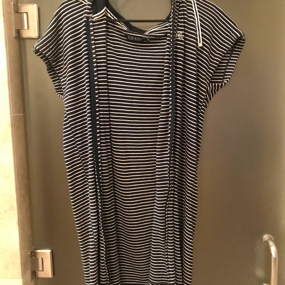 Ralph Lauren Striped Zip Up Dress OR Swim Suit Cover Up